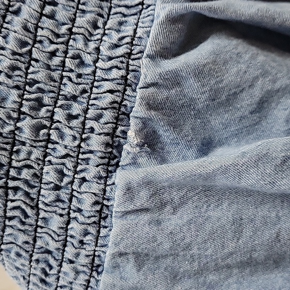 Forever21 Women's Y2K Denim cut out babydoll Ruffel tank Blue Small - Picture 5 of 5